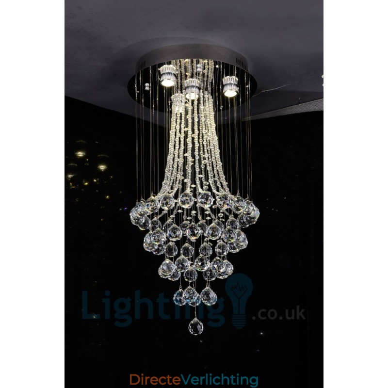 4-lichts moderne K9 Crystal ronde plafondlamp