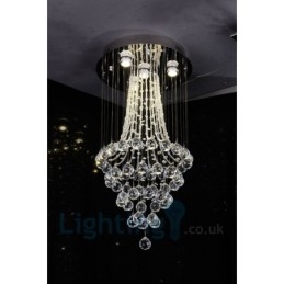 4-lichts moderne K9 Crystal ronde plafondlamp