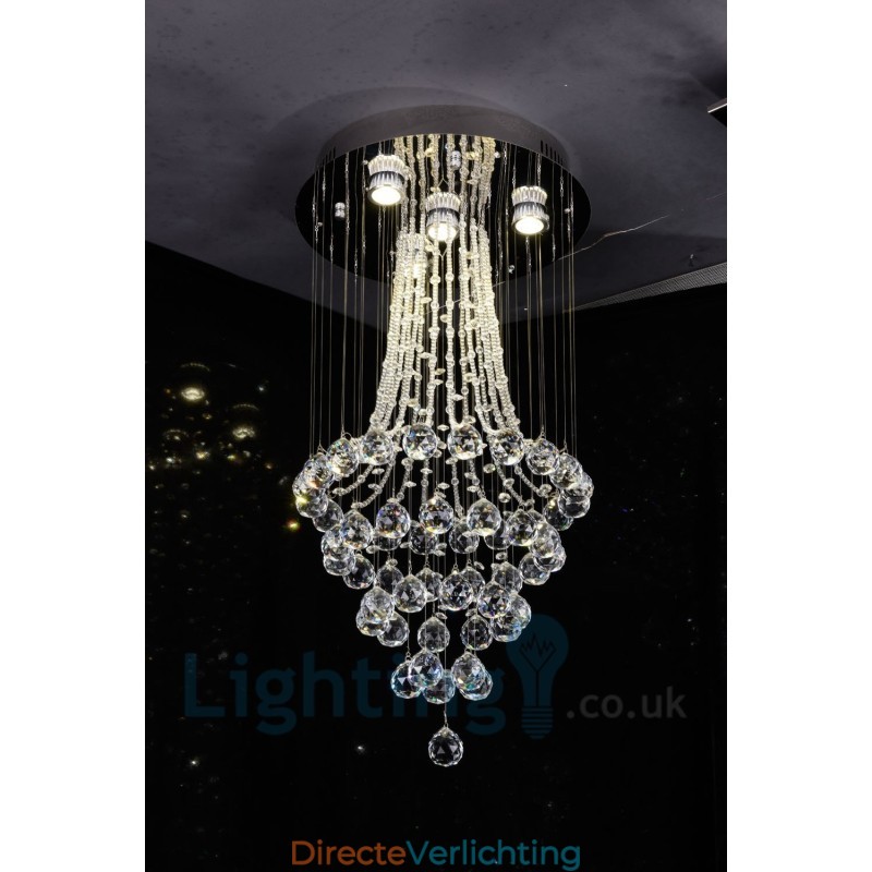 4-lichts moderne K9 Crystal ronde plafondlamp