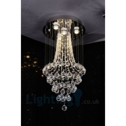 4-lichts moderne K9 Crystal ronde plafondlamp