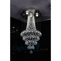 4-lichts moderne K9 Crystal ronde plafondlamp