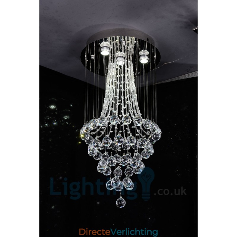 4-lichts moderne K9 Crystal ronde plafondlamp