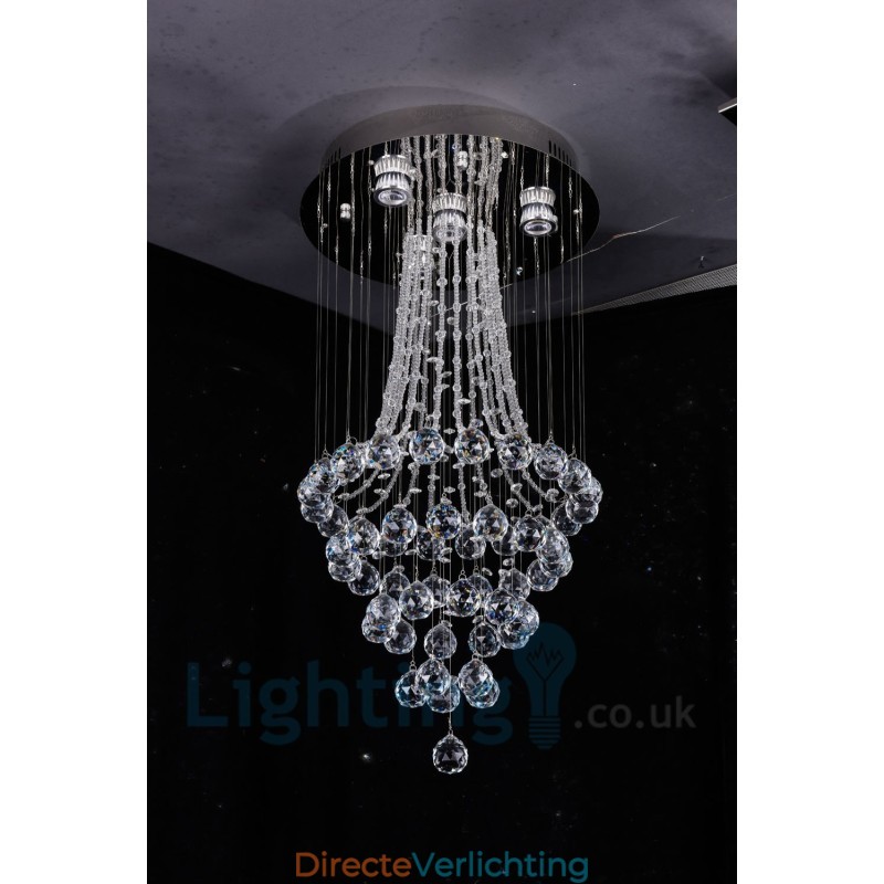 4-lichts moderne K9 Crystal ronde plafondlamp
