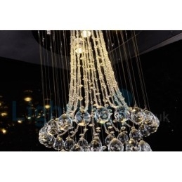 4-lichts moderne K9 Crystal ronde plafondlamp