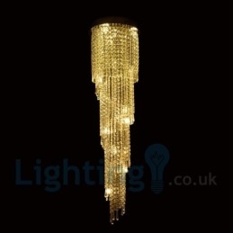 4 x GU10 + 8 x G4 150CM Lange Kristallen Druppellamp Moderne K9 Kristal Ronde Plafondlamp