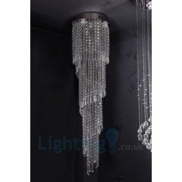 4 x GU10 + 8 x G4 150CM Lange Kristallen Druppellamp Moderne K9 Kristal Ronde Plafondlamp
