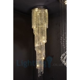 4 x GU10 + 8 x G4 150CM Lange Kristallen Druppellamp Moderne K9 Kristal Ronde Plafondlamp