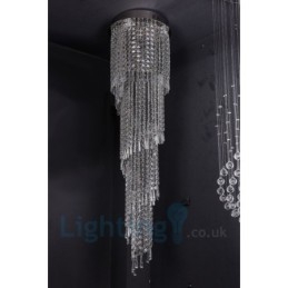 4 x GU10 + 8 x G4 150CM Lange Kristallen Druppellamp Moderne K9 Kristal Ronde Plafondlamp