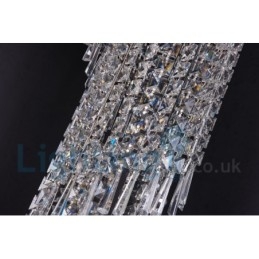 4 x GU10 + 8 x G4 150CM Lange Kristallen Druppellamp Moderne K9 Kristal Ronde Plafondlamp