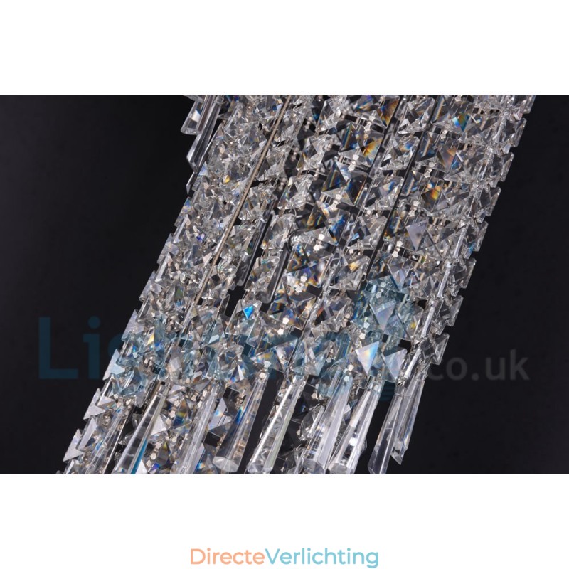 4 x GU10 + 8 x G4 150CM Lange Kristallen Druppellamp Moderne K9 Kristal Ronde Plafondlamp