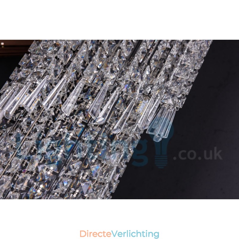 4 x GU10 + 8 x G4 150CM Lange Kristallen Druppellamp Moderne K9 Kristal Ronde Plafondlamp