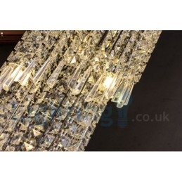 4 x GU10 + 8 x G4 150CM Lange Kristallen Druppellamp Moderne K9 Kristal Ronde Plafondlamp