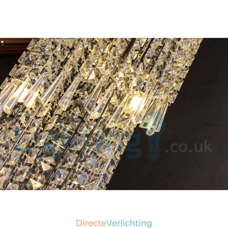 4 x GU10 + 8 x G4 150CM Lange Kristallen Druppellamp Moderne K9 Kristal Ronde Plafondlamp