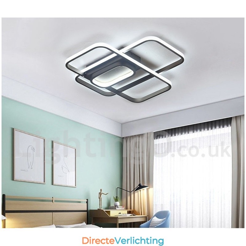 Moderne eigentijdse aluminium schilderij plafondlamp inbouwlamp met afstandsbediening dimmer kan ook worden gebruikt als wandlamp