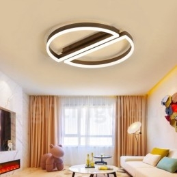 Ronde moderne eigentijdse aluminium plafondlamp, inbouwlamp met afstandsbediening en dimmer. Kan ook als wandlamp worden gebruikt.