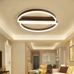 Ronde moderne eigentijdse aluminium plafondlamp, inbouwlamp met afstandsbediening en dimmer. Kan ook als wandlamp worden gebruikt.
