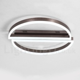 Ronde moderne eigentijdse aluminium plafondlamp, inbouwlamp met afstandsbediening en dimmer. Kan ook als wandlamp worden gebruikt.