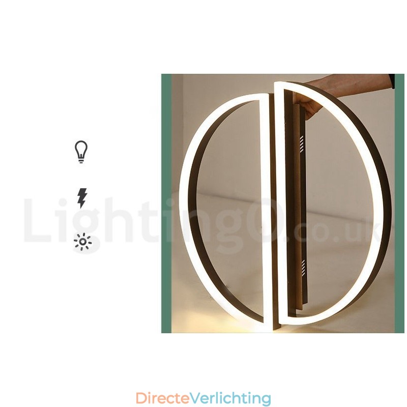 Ronde moderne eigentijdse aluminium plafondlamp, inbouwlamp met afstandsbediening en dimmer. Kan ook als wandlamp worden gebruikt.