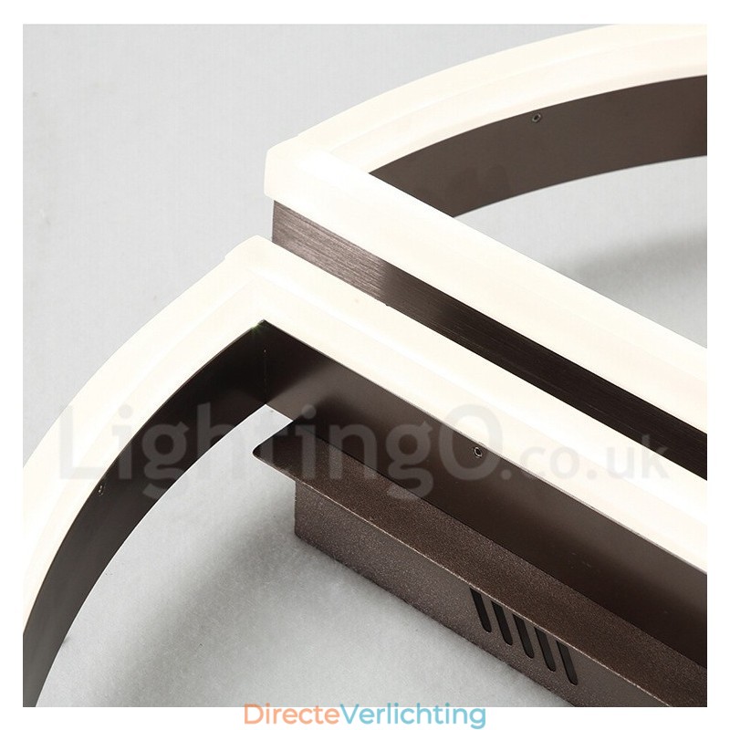 Ronde moderne eigentijdse aluminium plafondlamp, inbouwlamp met afstandsbediening en dimmer. Kan ook als wandlamp worden gebruikt.