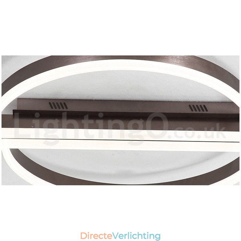 Ronde moderne eigentijdse aluminium plafondlamp, inbouwlamp met afstandsbediening en dimmer. Kan ook als wandlamp worden gebruikt.