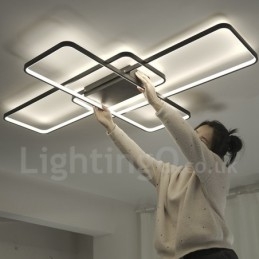Moderne eigentijdse aluminium schilderij plafondlamp inbouw wandlamp met afstandsbediening dimmer voor woonkamer slaapkamer kan ook worden gebruikt als wandlamp