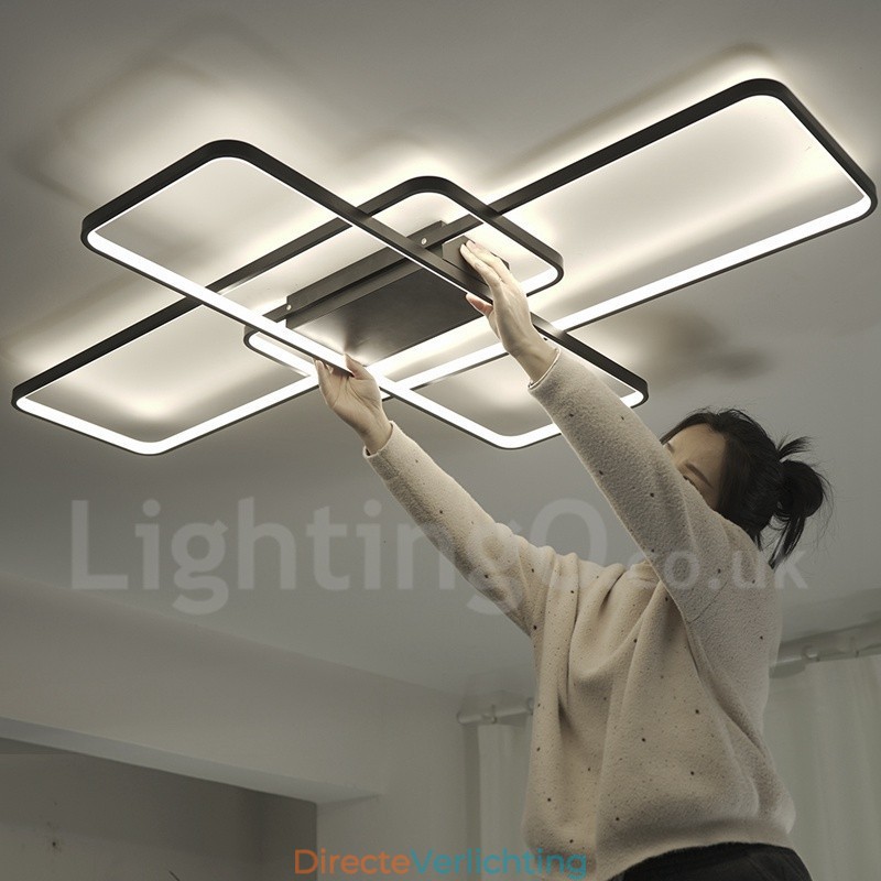 Moderne eigentijdse aluminium schilderij plafondlamp inbouw wandlamp met afstandsbediening dimmer voor woonkamer slaapkamer kan ook worden gebruikt als wandlamp