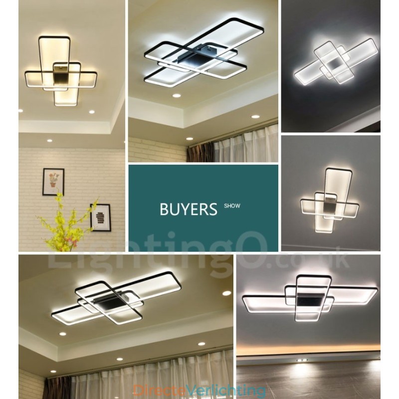 Moderne eigentijdse aluminium schilderij plafondlamp inbouw wandlamp met afstandsbediening dimmer voor woonkamer slaapkamer kan ook worden gebruikt als wandlamp
