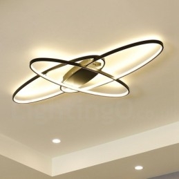 Dimbare ovale moderne eigentijdse aluminium plafondlamp, inbouwlamp voor woonkamer, slaapkamer, kan ook als wandlamp worden gebruikt