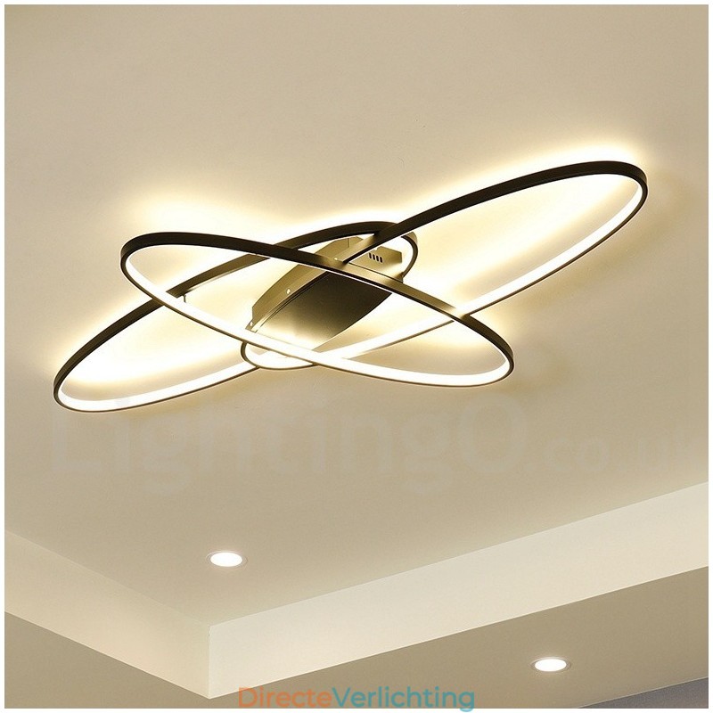 Dimbare ovale moderne eigentijdse aluminium plafondlamp, inbouwlamp voor woonkamer, slaapkamer, kan ook als wandlamp worden gebruikt