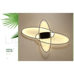Dimbare ovale moderne eigentijdse aluminium plafondlamp, inbouwlamp voor woonkamer, slaapkamer, kan ook als wandlamp worden gebruikt