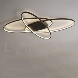 Dimbare ovale moderne eigentijdse aluminium plafondlamp, inbouwlamp voor woonkamer, slaapkamer, kan ook als wandlamp worden gebruikt