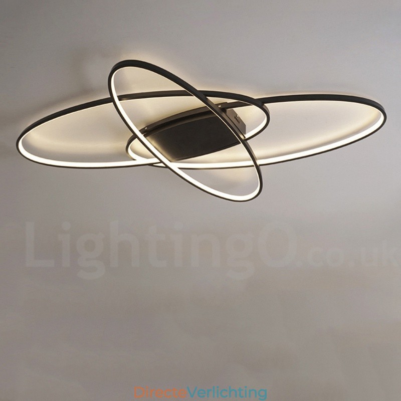 Dimbare ovale moderne eigentijdse aluminium plafondlamp, inbouwlamp voor woonkamer, slaapkamer, kan ook als wandlamp worden gebruikt