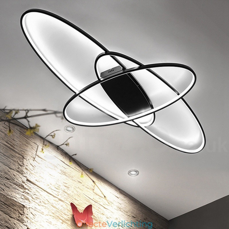 Dimbare ovale moderne eigentijdse aluminium plafondlamp, inbouwlamp voor woonkamer, slaapkamer, kan ook als wandlamp worden gebruikt