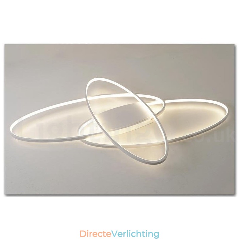Dimbare ovale moderne eigentijdse aluminium plafondlamp, inbouwlamp voor woonkamer, slaapkamer, kan ook als wandlamp worden gebruikt