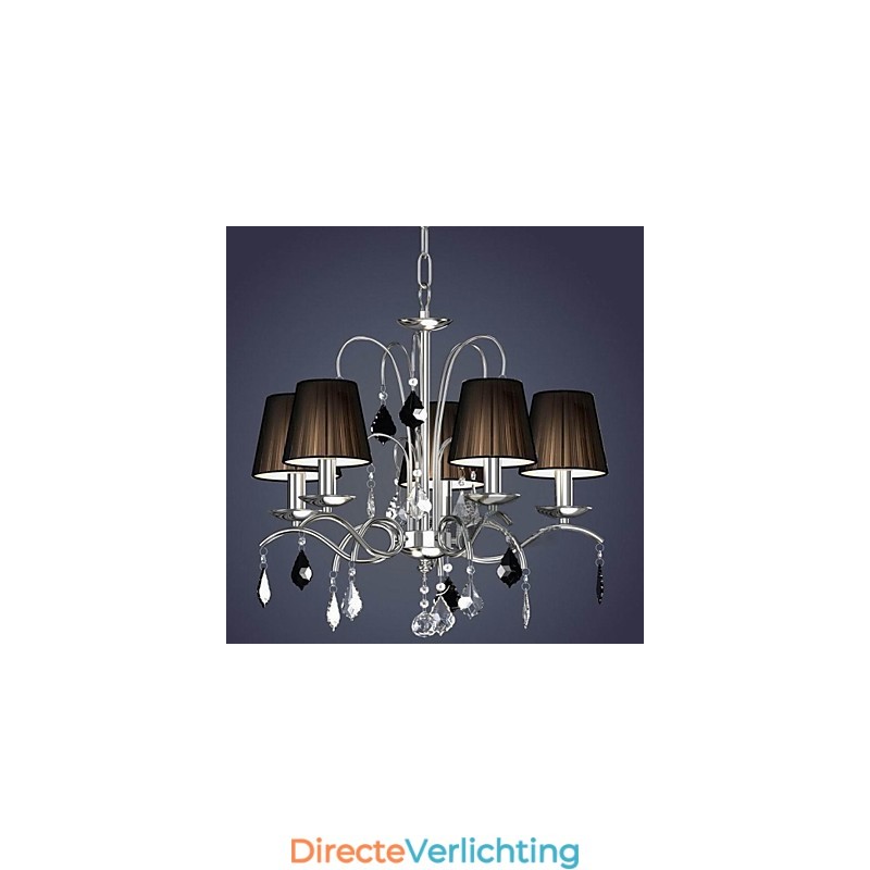 Stoffen lampenkap kristallen kroonluchter 5 lampen