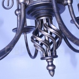 6-lichts rustieke retro vintage zwart-witte hangende kaarskroonluchter