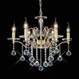 Traditionele klassieke kristallen gouden metalen kroonluchter