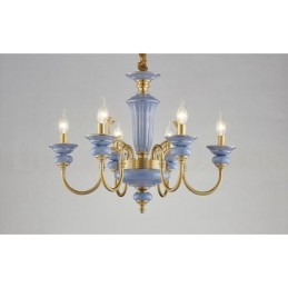 Retro Vintage Messing Keramiek Hangende Kaars Kroonluchter