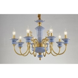 Retro Vintage Messing Keramiek Hangende Kaars Kroonluchter