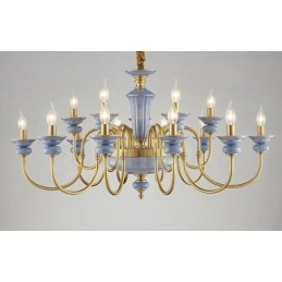 Retro Vintage Messing Keramiek Hangende Kaars Kroonluchter