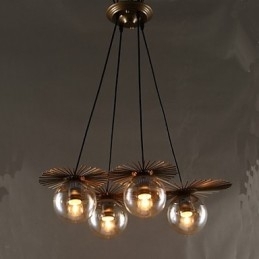 Kunstglas Bol Ronde Bonenstaak Kroonluchter