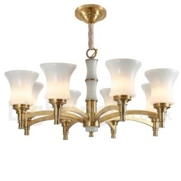 Puur messing luxe rustieke retro vintage messing stenen hanger kaars kroonluchter met glazen kappen