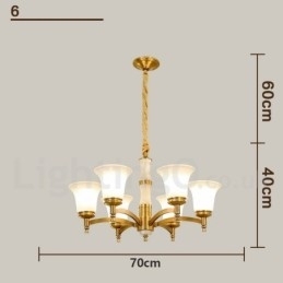 Puur messing luxe rustieke retro vintage messing stenen hanger kaars kroonluchter met glazen kappen