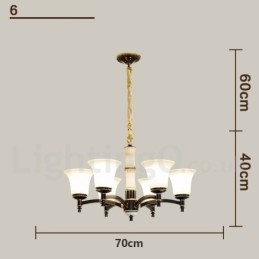 Puur messing luxe rustieke retro vintage messing stenen hanger kaars kroonluchter met glazen kappen