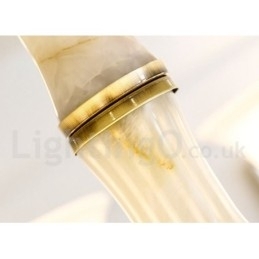 Puur messing luxe rustieke retro vintage messing stenen hanger kaars kroonluchter met glazen kappen