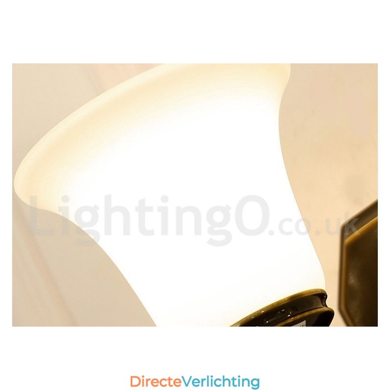 Puur messing luxe rustieke retro vintage messing stenen hanger kaars kroonluchter met glazen kappen