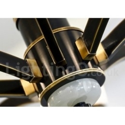 Puur messing luxe rustieke retro vintage messing stenen hanger kaars kroonluchter met glazen kappen