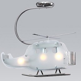 Eenvoudige kinderlamp Cartoon glazen helikopterlamp