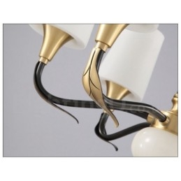 Puur messing luxe rustieke retro vintage messing stenen hanger kaars kroonluchter met glazen kappen