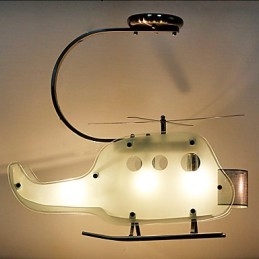 Eenvoudige kinderlamp Cartoon glazen helikopterlamp